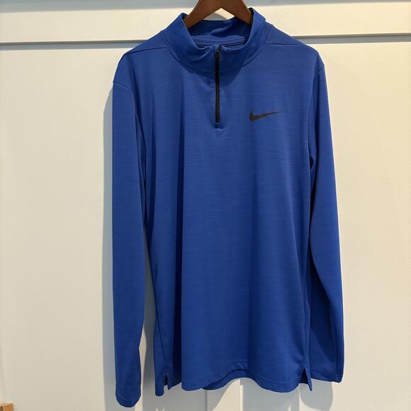 Nike Dri-FIT Pullover Mens Large Tall LT Blue 1/4 Zip Athletic Golf AR3716-480 - Picture 1 of 12